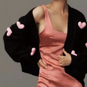 Anthropologie 3D Heart Cardigan